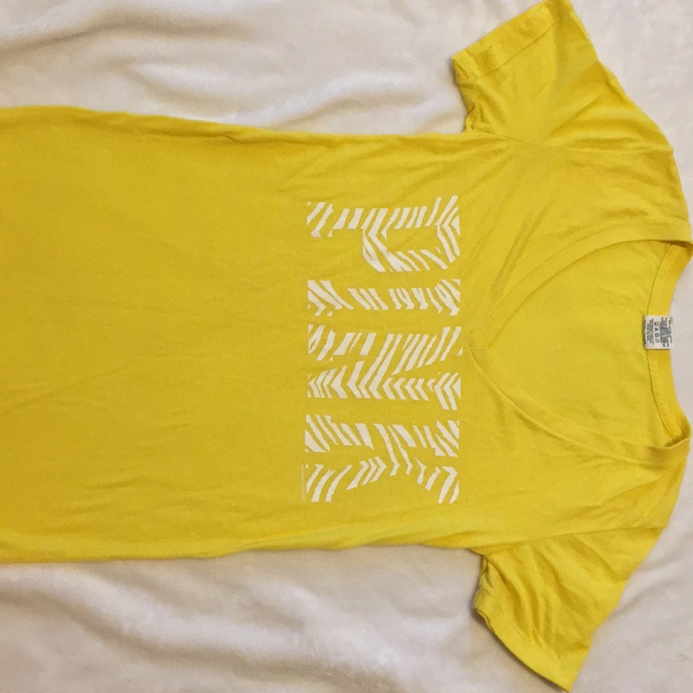 PINK bright yellow tee short sleeve